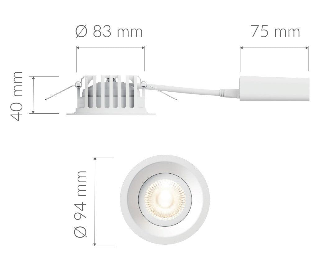 Alasvalo Plejd DWN-01, 8W, IP44, 2200-4000K, Ø94*40mm, musta