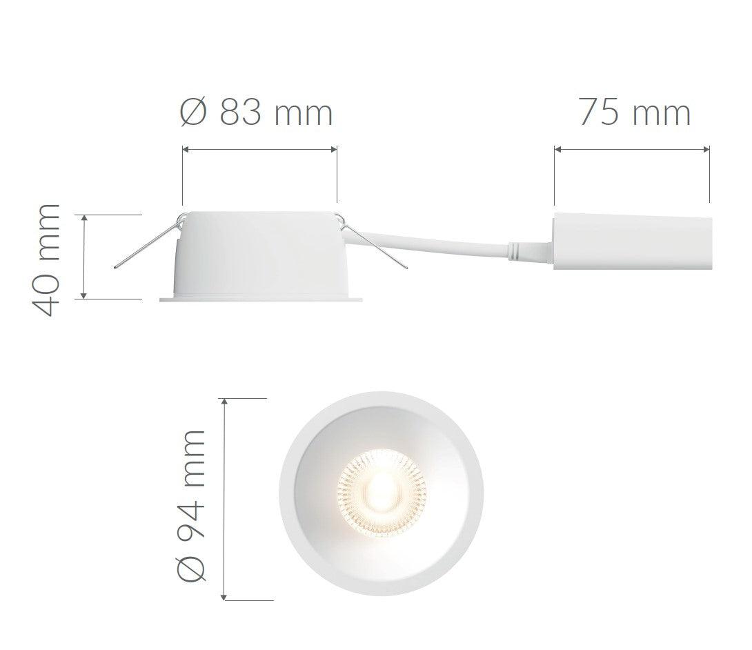 Alasvalo Plejd DWN-02, 8W, IP44, 2200-4000K, Ø94*40mm, valkoinen
