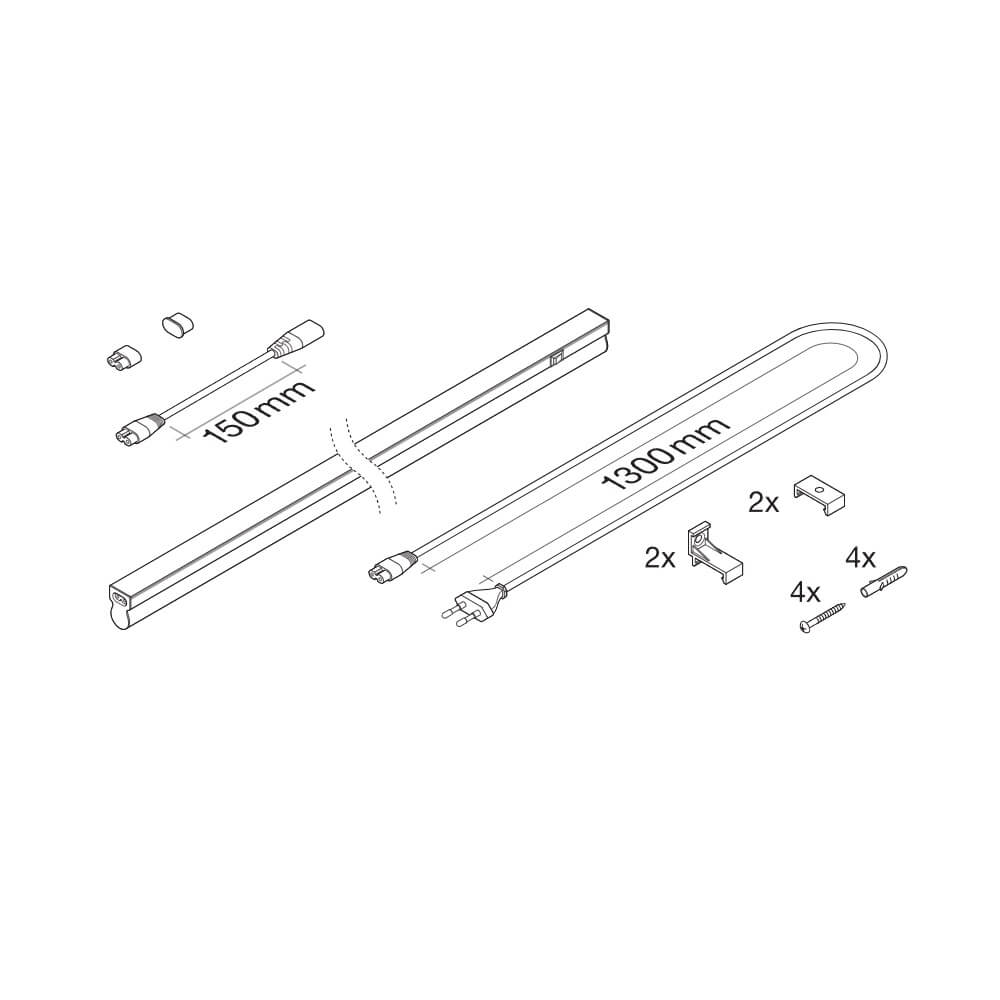 Jonovalaisin Ledvance Linear Compact, 1200mm, 14W, 4000K, pistotulpallinen liitosjohto