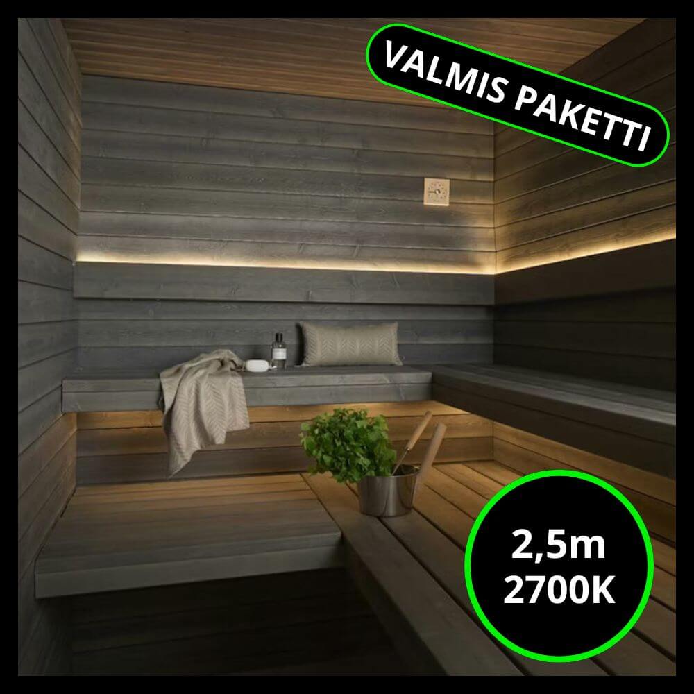 Led-valonauhasarja saunaan Hiisi, 2.5m, 10W/m, 2700K
