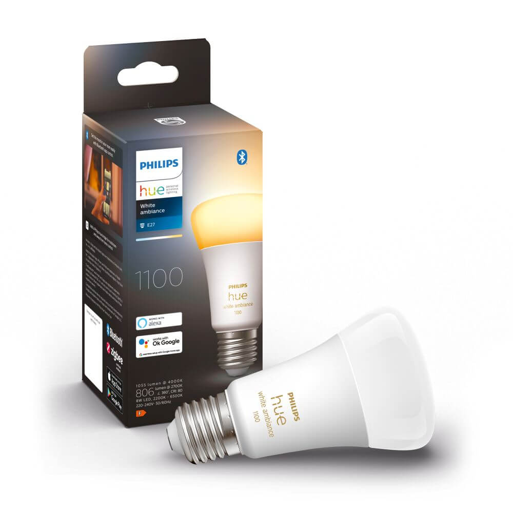Philips Hue white ambiance E27-älylamppu, 11W, 1100lm