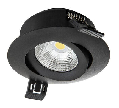 Alasvalo Airam Compact Tilt, 5W, 400lm, IP44, himmennettävä, Ø80*39mm, musta - Outoled