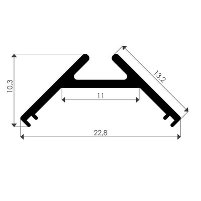 Alumiiniprofiili led-nauhalle FTLIGHT Kulma 2m, alumiini
