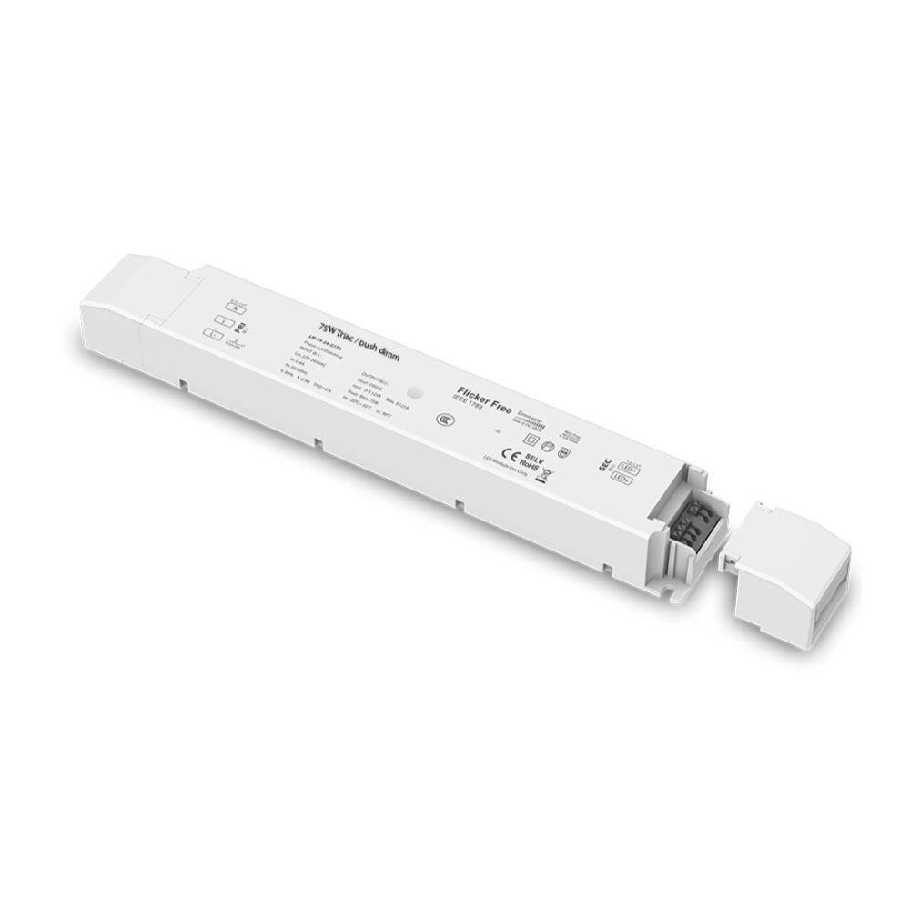 Led-virtalähde FTLIGHT 75W, 24V, IP20, triac- ja painonappihimmennys