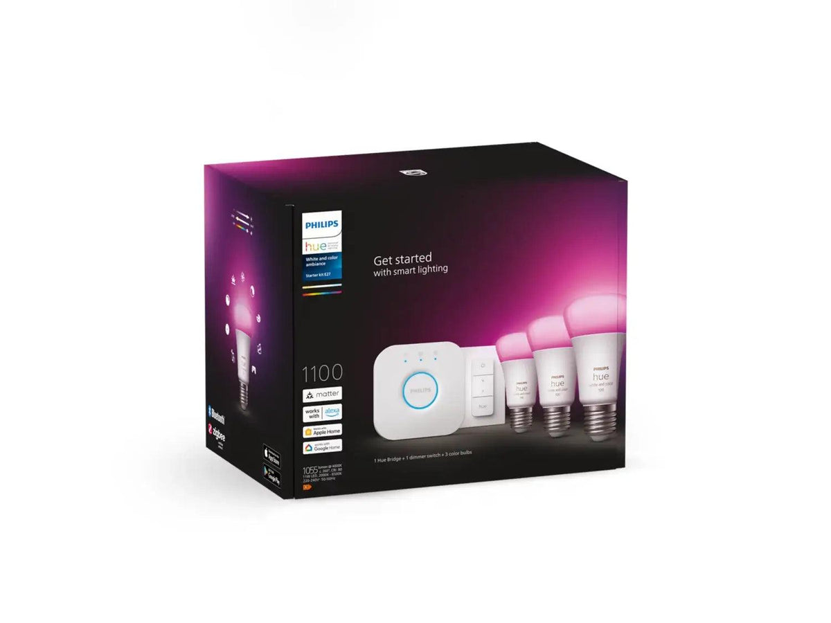 Philips Hue White and Color ambiance E27 aloituspakkaus