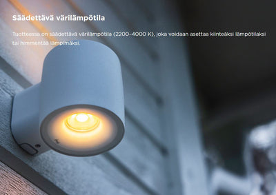 Seinävalaisin Plejd OUT-01, 2200-4000K, 8.3W, IP45, musta
