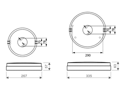 Tunnistinvalaisin Ensto Lumo, 10.5W, 900lm, 830/840, Ø267mm, IP44